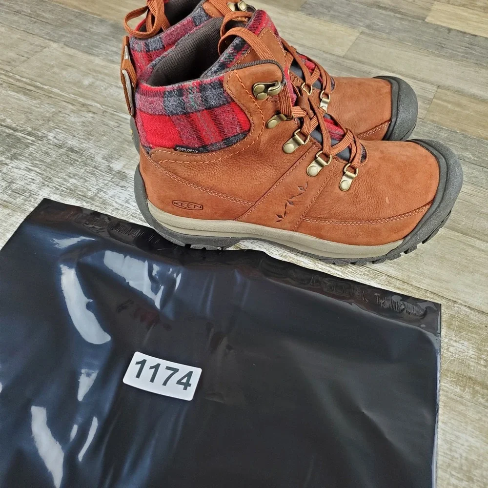 Keen Kaci III Winter‎ Womens Hiking Boots Sz 10 Tortoise Shell Red Waterproof